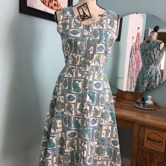 Vintage 60s cotton dress - Picture 1 of 5
